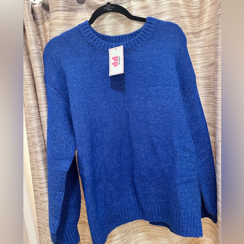 NWT Discount Diva  Blue Crew Neck Sweater